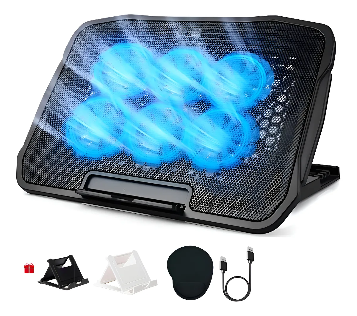 Base enfriadora KS con 6 ventiladores para laptop
